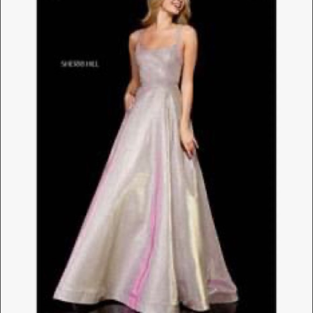 Sherri Hill #52138 pink shimmer gown